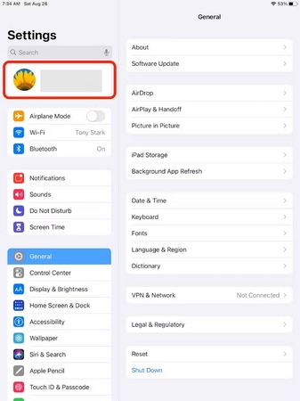 open icloud settings