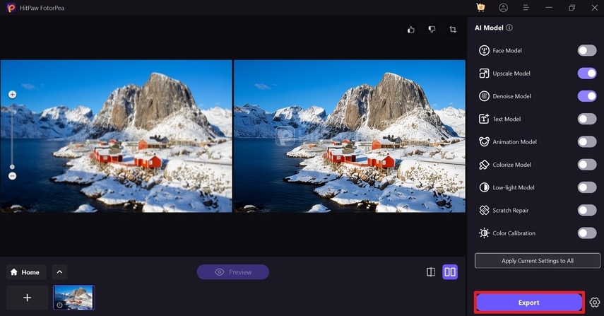 export enhanced image fotorpea