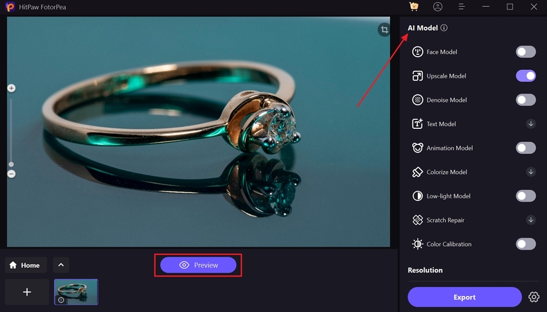 apply ai models and preview results