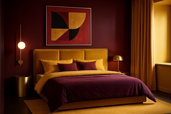 maroon and gold colour mix