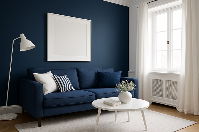 blue and white room colour combination
