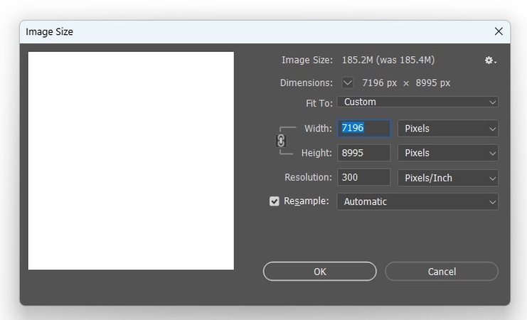 Configurar dimensiones para foto 2x2 en Photoshop
