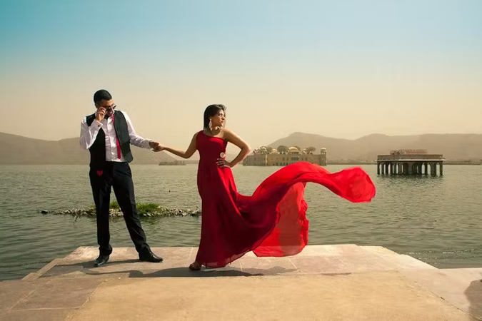 idee per servizio fotografico con abito rosso