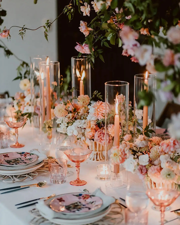 rose gold wedding decor