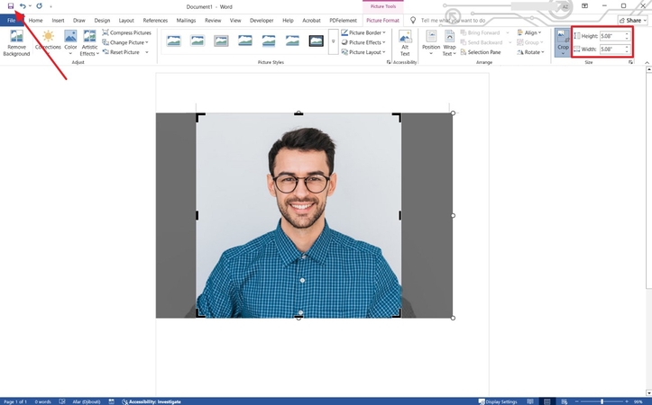 save 2x2 image edited word document