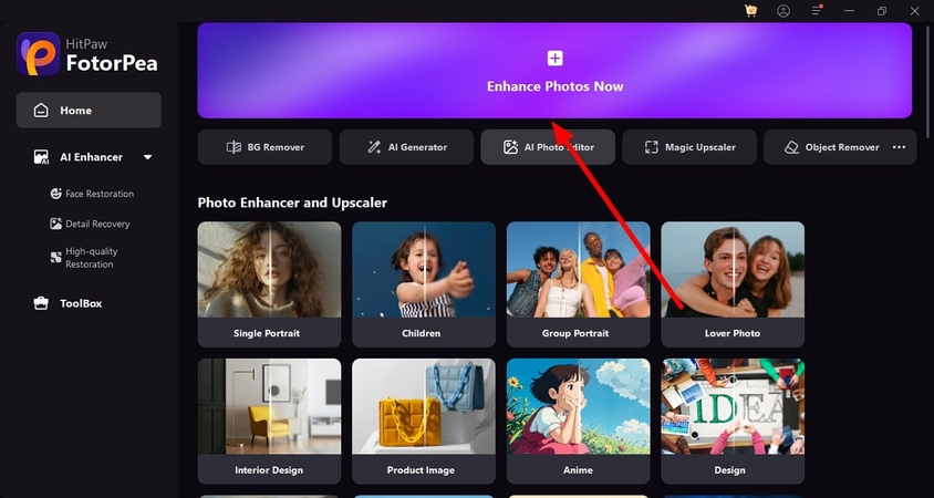 start photo enhancement fotorpea
