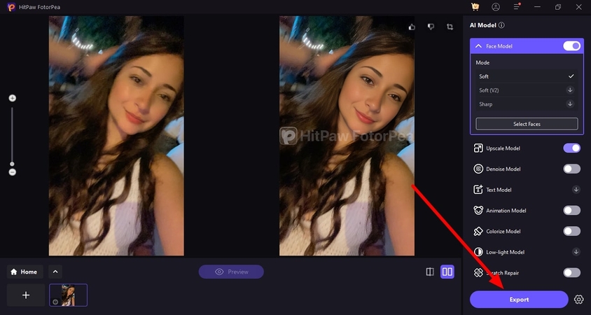 preview and export results fotorpea