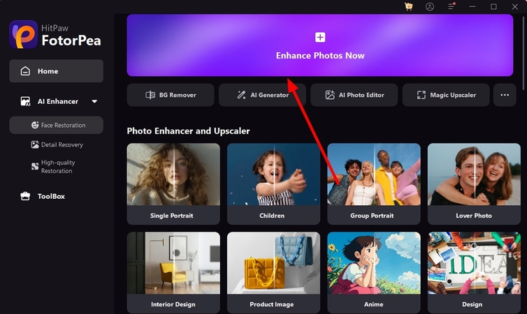 start photo enhancement fotorpea