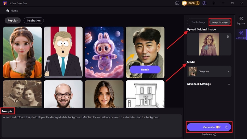 image to image fotorpea ai generation