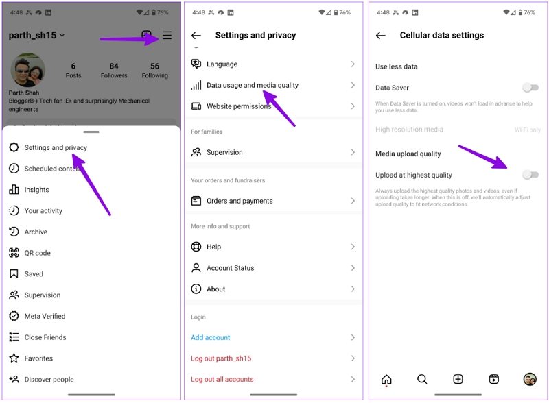 fix instagram videos buffering