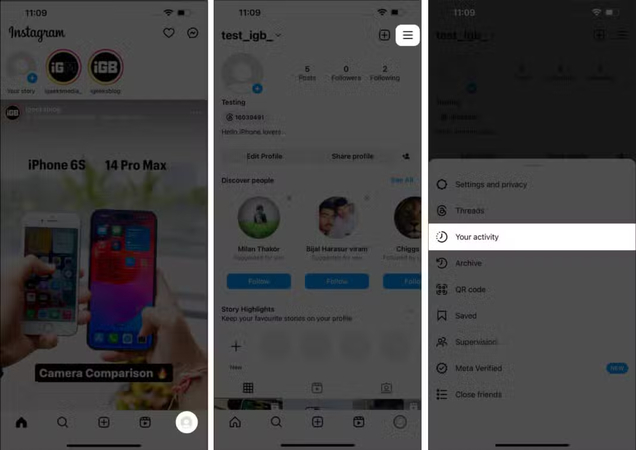 how to check watch history on instagram