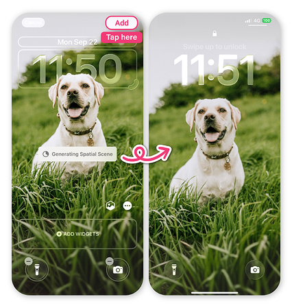 create 3d wallpaper using lock screen