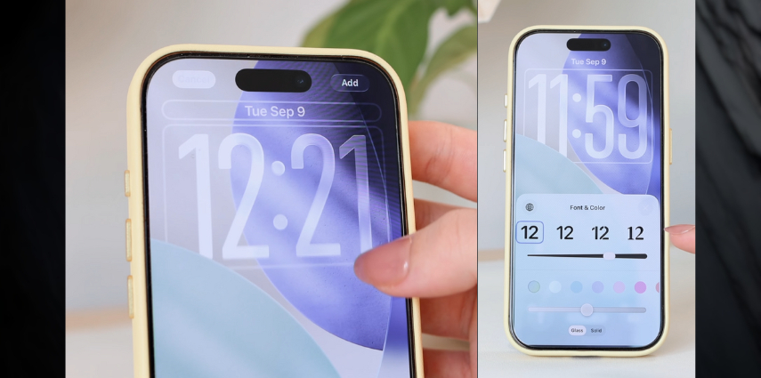 edit lock screen iphone clock size