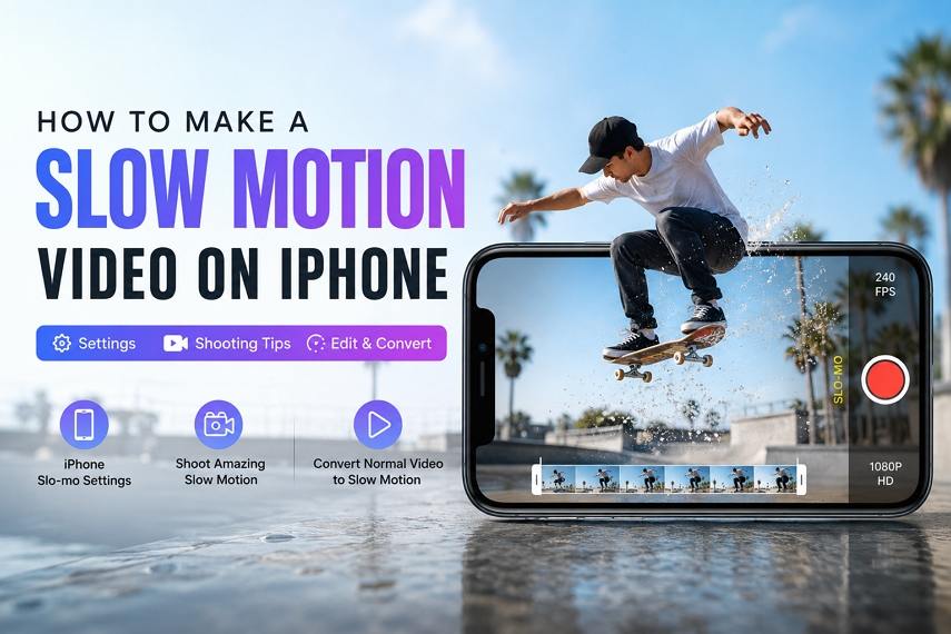 make a video slow motion on iphone