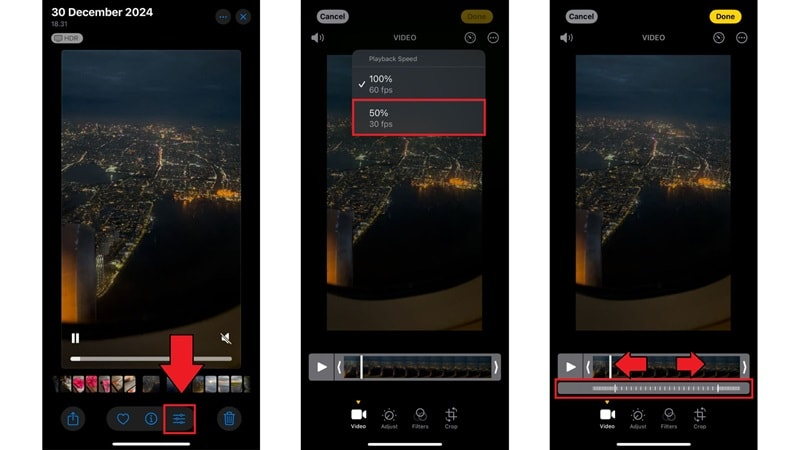 photos video speed controls