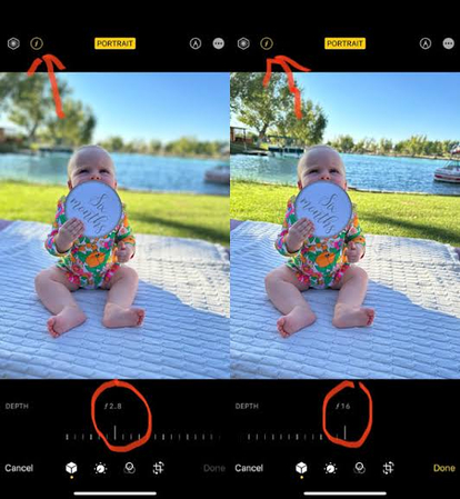 Accessing Pro Controls and aperture f-stop icon in iPhone 18 Pro camera