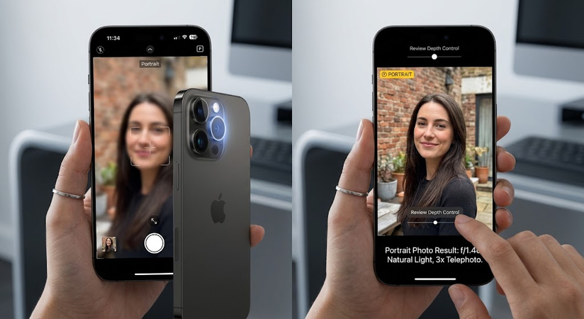 Capturing and reviewing a portrait photo result on iPhone 18 Pro