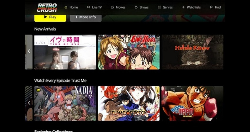 애니메이션 다운로드 온라인 RetroCrush