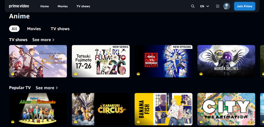 애니메이션 온라인 Amazon Prime Video 다운로드