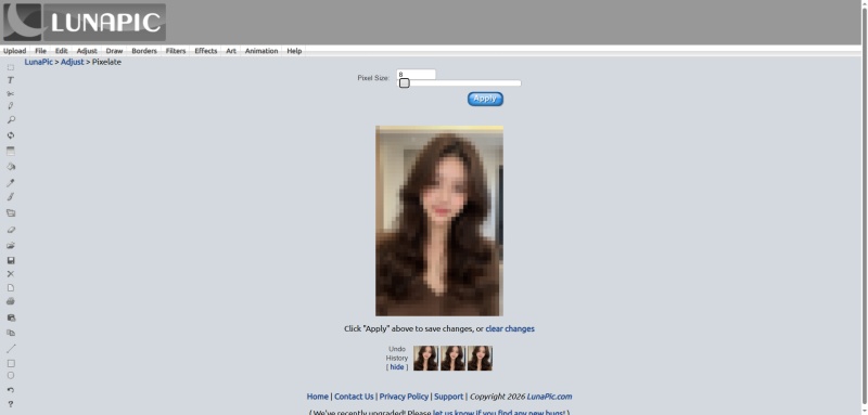lunapic pixelate image