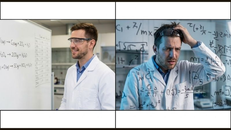 confident vs confused scientist meme two panel template