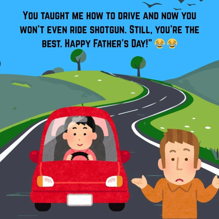 lustiges vatertag meme mit papa am steuer