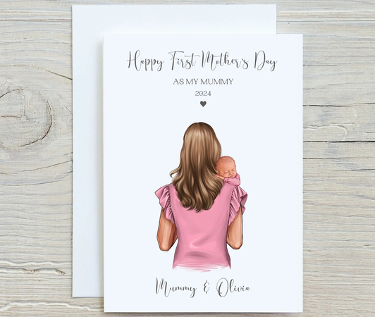 first mothers day AI generated card for new moms