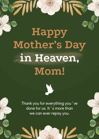 moms in heaven AI mothers day remembrance card
