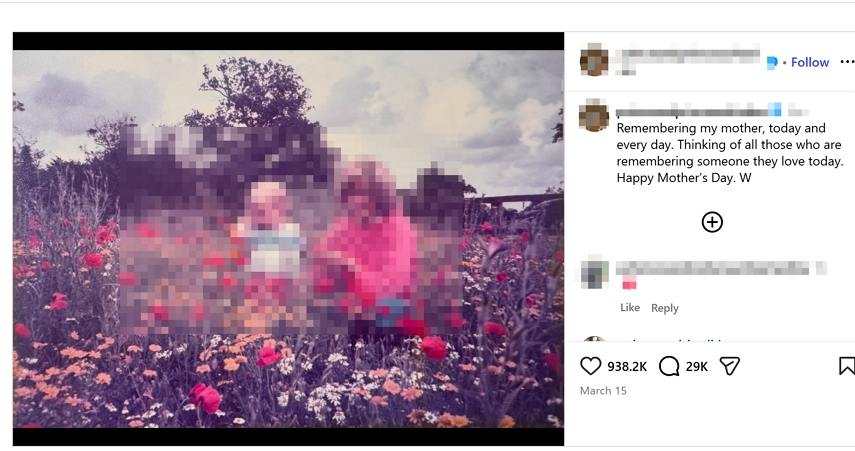 mother's day post on Instagram