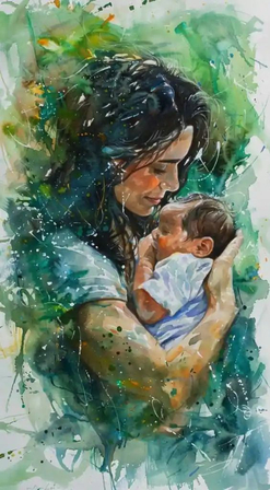 oil painting Mother's Day wallpaper phone