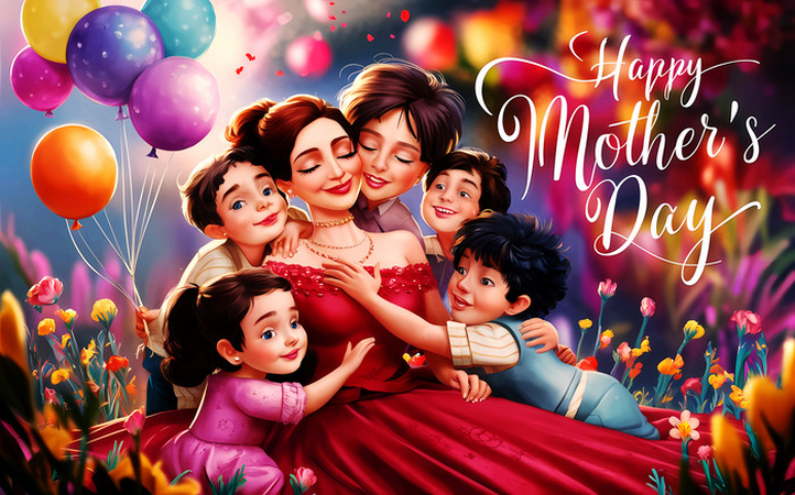 warmhearted family Mother's Day wallpaper