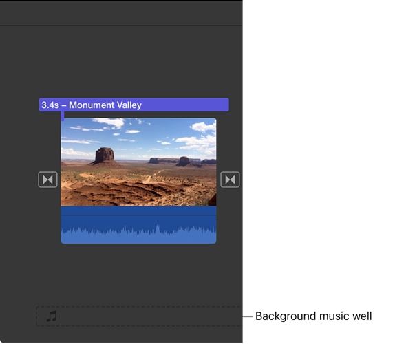 añadir música a la línea de tiempo de imovie
