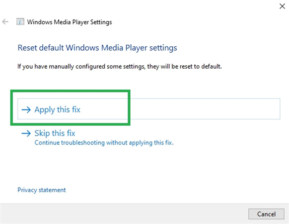 문제 해결사를 사용하여 Windows 미디어 플레이어에 문제가 발생했습니다