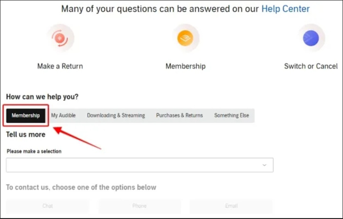 Centro de ayuda de Audible