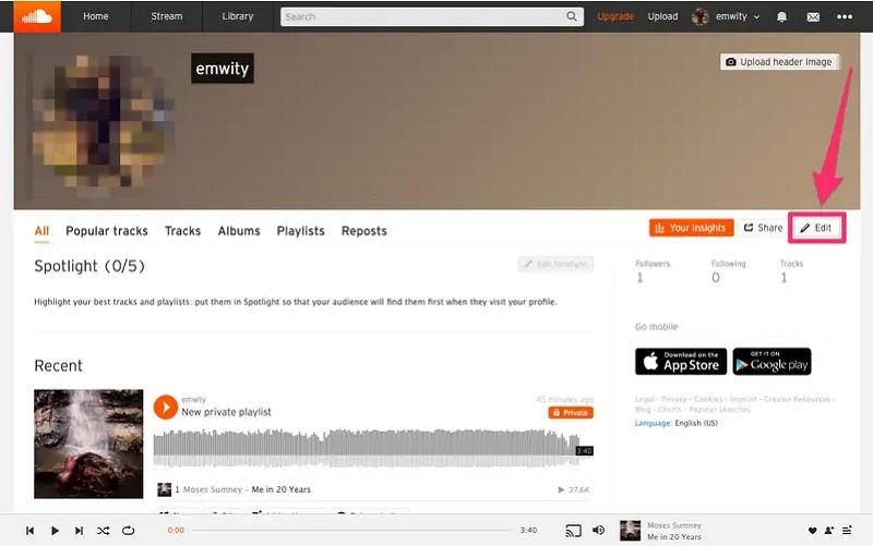 how to change my username on soundcloud