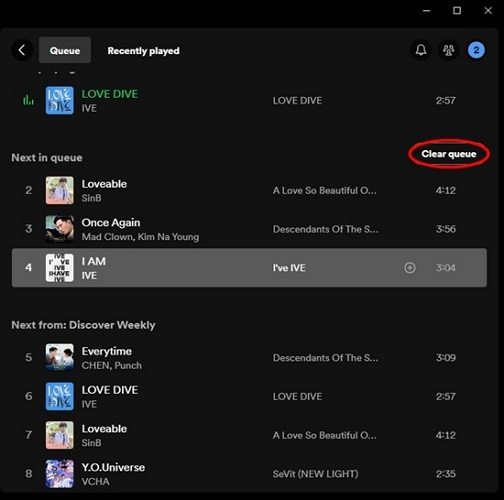 Clear queues on desktop