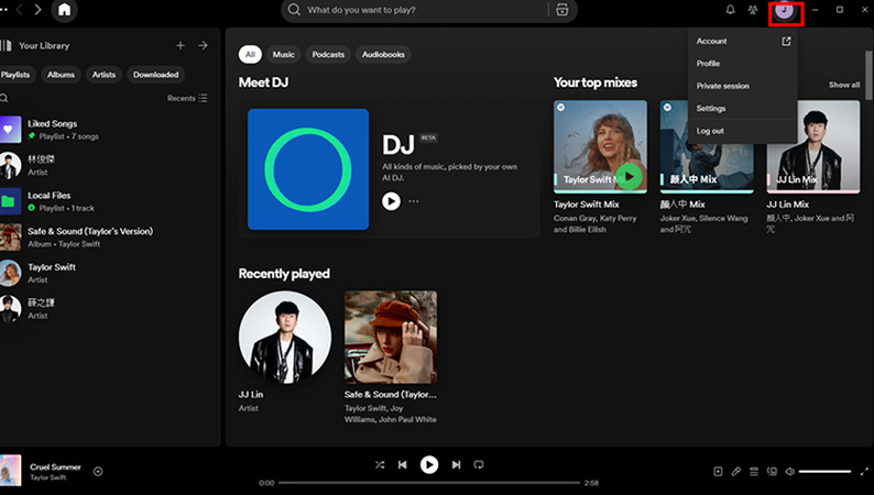 click on your profile picture