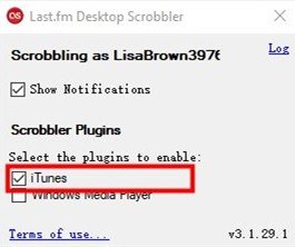 activar itunes en la aplicación last.fm scrobbler