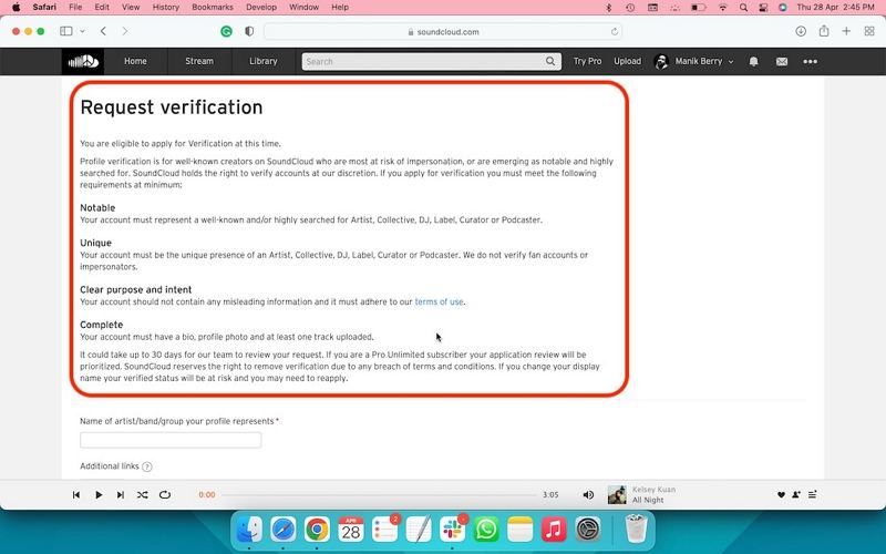 cómo verificar soundcloud
