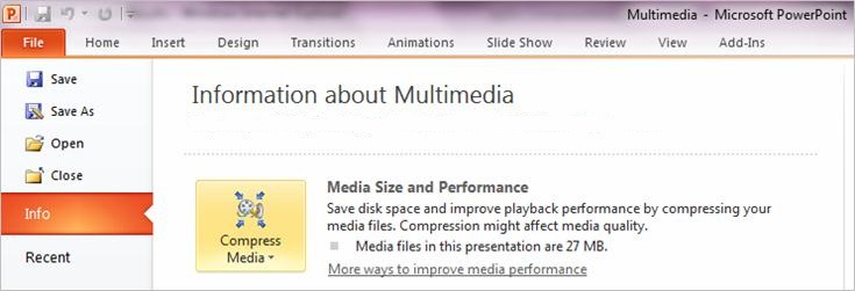choose compress media from the media size