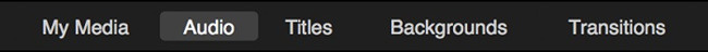 audio tab in imovie