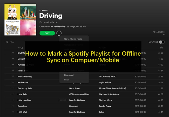 How to Mark a Playlist for Offline Sync on Spotify  