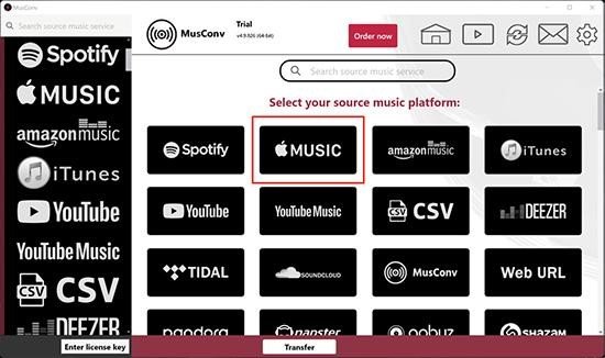 interfaz principal de musconv