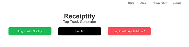 accedere a spotify in receiptify