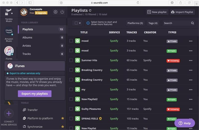 lista de reproducción de itunes a spotify