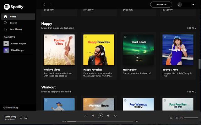 Reproductor web de Spotify