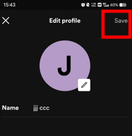 tap on the save icon