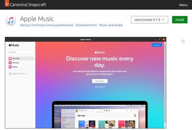 type the apple music for linux