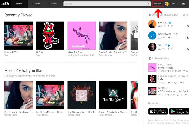 SoundCloudに音楽をアップロード