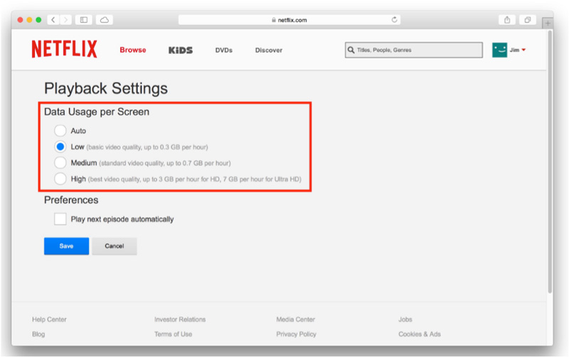 netflix video quality playback settings